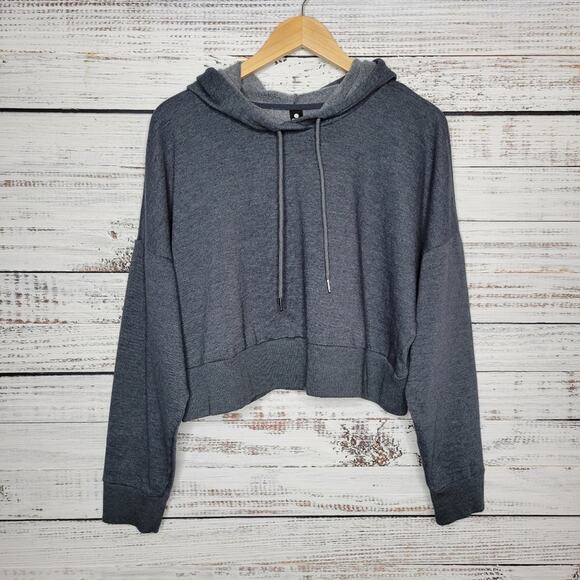 90 Degree By Reflex Tops - 90 Degree by Reflex Cropped Hoodie Grey | XL